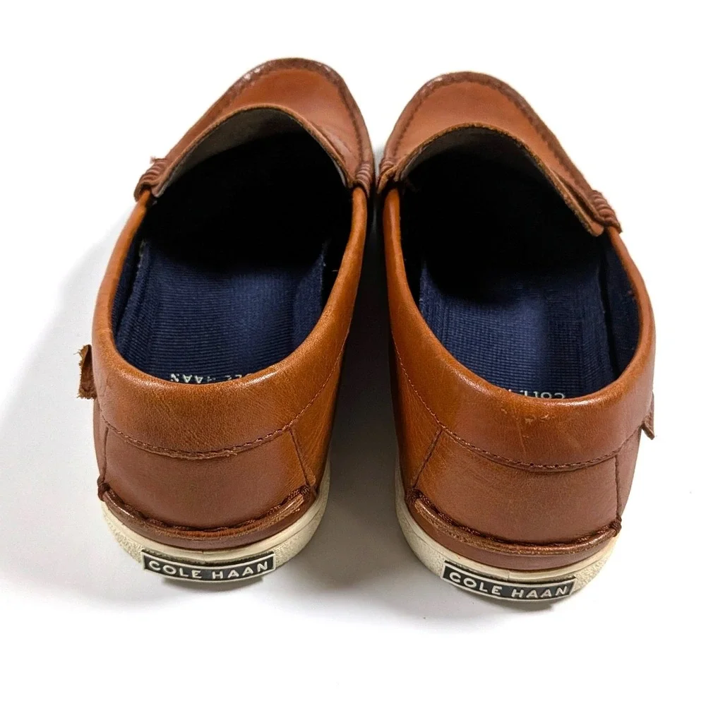 Cole Haan Grand.OS Nantucket Penny Loafers Brown Tan Leather Preppy Mens Sz 8.5M